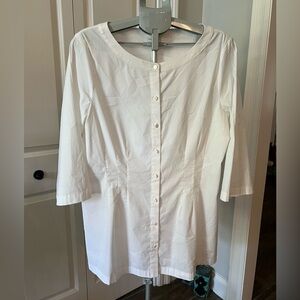 Christian Siriano for J. Jill limited edition women’s white Blouse Tunic Blouse